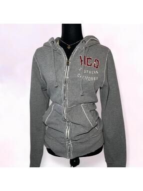 Y2K Hollister Zip Up Sweater Indie Preppy Size M